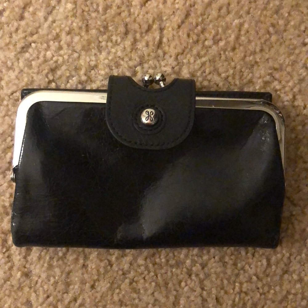 Black leather “Alice” wallet by Hobo